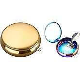 Pocket ashtray "Rainbow" diameter 5.5 cm with metal lid, round, mini with storage area, travel ashtray, pocket ashtray, trave