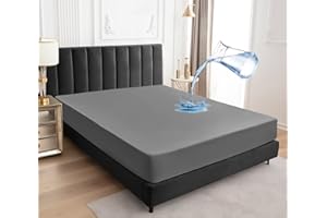 Sufdari Protector de colchón Impermeable Individual 150X200, Funda de colchón para Cama, 30 cm de Profundidad con Bolsillo Ajustable y Banda de Goma elástica