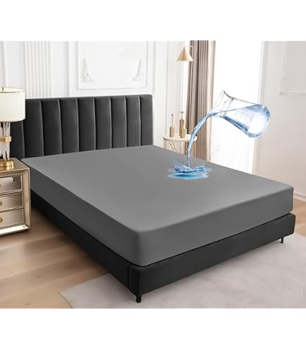 Matrasbeschermer van katoen, gewatteerd matras met anti-allergische behandeling, waterdicht, anti-mijt, zacht en stil, ademende matrasbeschermer (wit, 160 x 190/200 (35-40