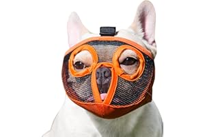 JYHY - Bozal Corto para Perro con Forma de Bulldog de Malla Transpirable Ajustable para mascarar, Cortar y Entrenar a Perros