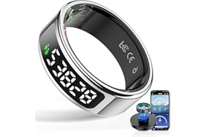 HPLSZCN 2025 Smart Ring pro- Activity tracker frequenza cardiaca ossimetrica, monitoraggio del sonno, modalità esercizio, controllo touch, anello intelligente per donna/uomo (Argento, 9)