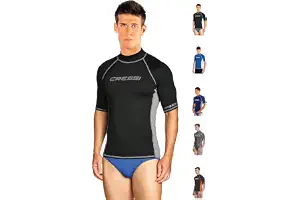 Cressi Rash Guard Man - Camiseta Protectora de Manga Corta para Hombre en Tejido Elástico Especial