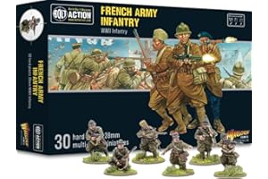 Warlord Games Infanterie de l'armée française – Miniatures en plastique à l'échelle de 28 mm pour l'action de boulon très détaillées de la Seconde Guerre mondiale pour jeu de guerre de table