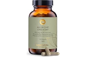 ‎SUNDAY NATURAL SUNDAY NATURAL® Multivitamin Komplex - All in One – Premium Rundum-Versorgung mit nur 1 Kapsel: 30 A-Z Vitamine, Mikronährstoffe – 90 vegane Vitamin Kapseln - Laborgeprüft und Ohne unnötige Zusätze