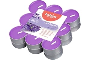 Bolsius - Lot de 18 Bougies Chauffe-Plat Parfumée - Lavande - Cire - Violet - Taille Unique