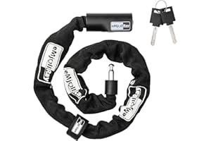 eMjollRay Lucchetto a catena per scooter elettrico per carichi pesanti, lucchetto a catena per bici da 2,62 piedi con blocco antifurto, maglie di catena di sicurezza per scooter, (spessore 6 mm)