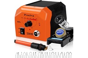 Brandmalstation, Preciva Brennkolben Set mit 20-teilig Spitzen, Brandmalerei Set Bastelset Lötstation Lötkolben Set Temperatur Einstellbar 250℃ - 750 ℃, Brandmalkolben für Holz, Leder und Kork