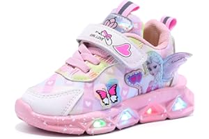 YGZZHK Elsa LED scarpe ragazze，bambini scarpe pelle impermeabile，luce scarpe formatori Scarpe leggere alla moda for bambini lampeggianti ragazze sportive corsa ali for la primavera estate l'autunno ( Color :