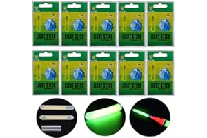 QualyQualy Glow Sticks for Fishing Floats and Bobbers, Light Sticks for Fishing Bell Alarm, Fishing Glow Sticks Bulk Kit 10 Packs
