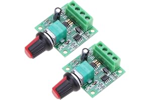 ARCELI 2Pcs 1.8v 3v 5v 6v 7.2v 12v 2A 30W Regolatore di velocità del motore CC a bassa tensione PWM 1803BK 1803B Interruttore del driver regolabile