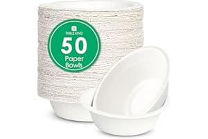 Talking Tables Table Kind 50 x Bols en papier jetables en vrac pour le camping, la restauration, usage quotidien pour salade, dessert, céréales, fournitures de fête d'anniversaire recyclables 23 cm