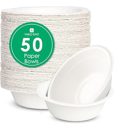 Paquete De 50 Cuencos De Papel Desechables De 350 Ml, Biodegradables, Compostables, Con Embalaje Ecológico, Para Pícnics, Barbacoas, Fiestas