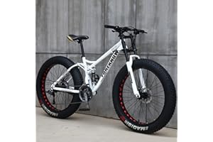 LCRAKON 26 Pollici Mountain Bike 24 Velocità Bicicletta Adulto Fat Tire Mountain Trail Bike, Telaio in Acciaio Ad Alto Tenore di Carbonio Bicycle con Doppia Sospensione Completa Doppio Freno a Disco