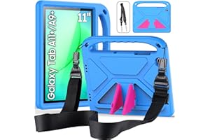 DUZZONA Funda Infantil para Samsung Galaxy Tab A11 Plus 2025/A9 Plus 2023 11 Pulgadas(SM-X210/X216/X218/X230/X233/X236), Carcasa Antigolpes con Asa y Correa, Azul