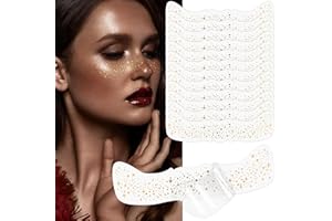 LOPHE Purpurina Pecas Para La Cara Pegatinas,12 Parches de Maquillaje de Pecas Brillantes,Pegatinas Cara Brillantes Festival,Tatuajes Temporales Pegatinas,Para Fiestas, Festivales, Navidad(A-12PCS)