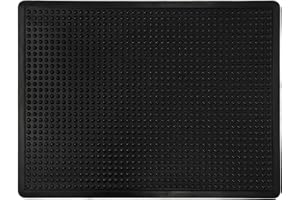 ANRO Esterilla antifatiga, 90 x 120 cm, alfombrilla de trabajo ergonómica, alfombrilla de goma granulada, antideslizante, color negro