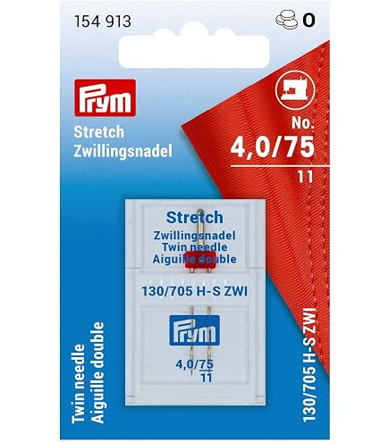 Aiguille Double Stretch SCHMETZ 4.0/75 - 130/705 H-S ZWI - Pour Machines Zigzag - Ourlets Jersey