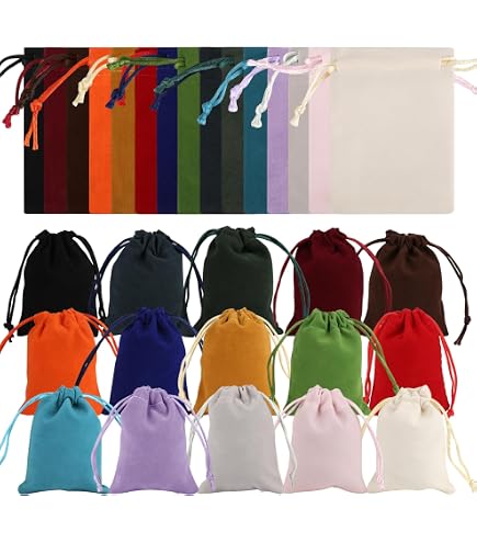 24 Pochettes Bijoux Velours 7x9cm - Sacs Cadeaux Mariage Noël Avec Cordon - 12 Couleurs