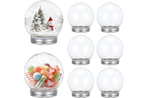 JOINPAYA 8-teiliges DIY-schneekugel-Set: 3, 46 Zoll Große Durchsichtige Befüllbare Schneebälle aus Kunststoff mit Abschraubbarem Deckel Zur Anzeige von Weihnachts- Und Heimdekorationsfotos