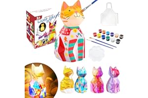 Oskuglin Kit Veilleuse Chat 3D, Jouet Créatif et Manuelité pour Enfant - Loisirs Sécuritaires et Cadeau Original pour Filles et Garçons loisirs créatifs fille 10 ans Veilleuse Personnalisable