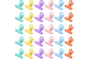 UTMACH 30 Pezzi Colore Bulldog Clips Piccole Raccoglitore in Metallo Clip Multiuso in Metall Binder Clips 31mm per Foto Ufficio Scuola e Famiglia(6 Colori)