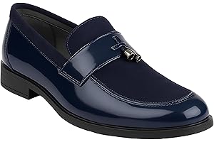 SIRRI Chaussures habillées en Simili Cuir en Daim pour garçons, Mocassins Formels à Pampilles à Enfiler