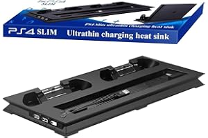 OUTLETISSIMO® BASE VERTICALE VERTICAL STAND PS4 SLIM RICARICA CONTROLLER VENTOLA PLAYSTATION 4 in 1