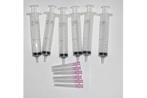 HANDSCARTRIDGES 10Ml Syringes + Blunt Nozzles (Nozzels) For Refilling Your Ciss Ink Systems 12 Pack (6 Syringes & 6 Nozzles)