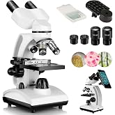 Cowiewie 40X-1000X Professional Binocular Microscope, Transmissive and Reflective Incident Light Microscope with Eyepiece and