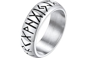 Supcare Ringe für Herren Edelstahl Fingerring Viking Rune Ringe Tungsten Ring Wikinger Runen Spinnerring Freundschaftsring Punk Siegelring Gothic Hip Hop Modeschmuck für Männer Jungen