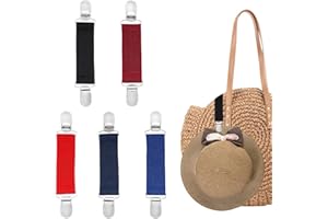 AHANDMAKER 5 Stück Hutclip Für Unterwegs, 5 Farben Polyester-Handschuhclip, Multifunktionaler Huthalter-Clip, Tragbarer Hängender Hutclip, Kleidungsclips, Hutbegleiter Für Outdoor-Reisegepäcktasche