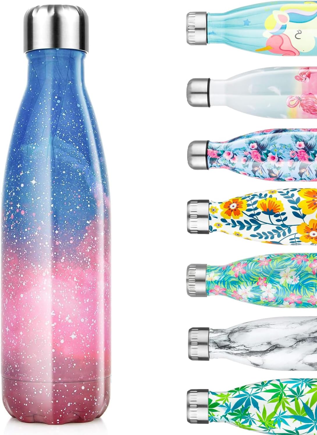 Termo de acero inoxidable – 350/500/750 ml, botella de agua aislada a prueba de fugas de doble pared, sin BPA, termo para niños, correr, ciclismo, camping, trabajo