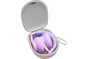 XANAD Kids Headphone Case for iClever/EarFun/IMYB/Olyre/Nabevi/PowerLocus/Belkin Wireless Foldable Kids Headphones (Pink)