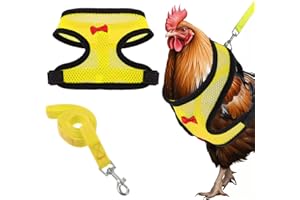 CIATBYYJ Ensemble de laisses et harnais réglables à double réglage en nylon confortable avec laisse de 1 m pour poules, canards, oies, petits animaux de compagnie (rose, M)