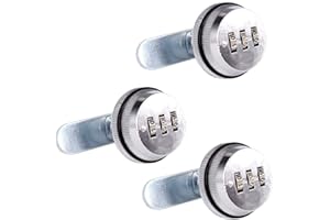 Spotact Combinacion Cam Lock Cerraduras de Seguridad Cromo Brillante Generador Cerradura Codificada Para Caja de Aleacion de Zinc Gabinete (3 Pcs 3cm)