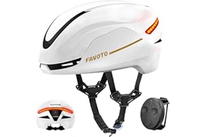 Favoto Smart Bike Helmet with Lights and Turn Signals, CE Certified Cycling Helmet for Adults with Remote Control, 3 Red Light Modes: Breathing, Flashing, Steady