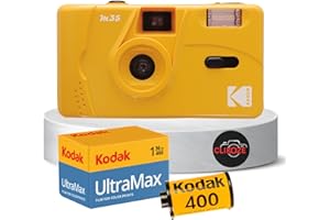 Paquete de Cámara Kodak M35 de 35 mm Con Película de 36 Exposiciones y Tarjeta Clikoze Tips (Amarillo)