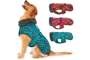 IECOii Hundemantel Winter,Warme Fleece Rollkragen Hundejacke,Wasserdicht Winterjacken Wintermäntel für Hunde,Reflektierend Verstellbar Kaltes Wetter Hundekleidung für Kleine Mittelgroße Grosse Hunde