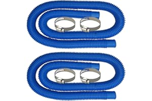 MEZYJIUCOM Pool Hose 32 mm Diameter Pack of 2 for Above Ground Pools Accessories Pool Pump Replacement Hose 150 x 3.2 cm Filter Replacement Hose Blue