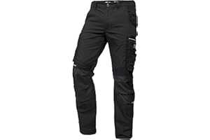 PUMA WORK WEAR Premium damskie spodnie robocze z wieloma kieszeniami i dodatkowo wzmocnioną tkaniną nylonową - czarne