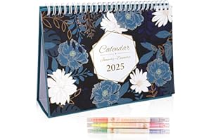 EOAMGO Desk Calendar 2025 UK, Desktop Calendar UK, 2025 Month to View Desktop Office Table Calendar (Jan. 2025 - Dec. 2025, 9.06" x 8.46"，Black)