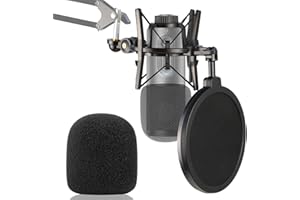 ATR2500X Mic Shock Mount con Filtro Anti-pop & Schiuma Copertina per Ridurre Rumore Delle Vibrazioni per Audio-Technica ATR 2500X and ATR2500 USB Microfono di YOUSHARES