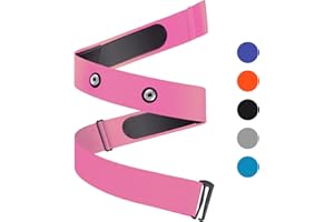 Onlyesh Fasce Elastiche Regolabili per Cintura con Montaggio sul petto per Cardiofrequenzimetro Polar, Garmin, Wahoo (Rosa)