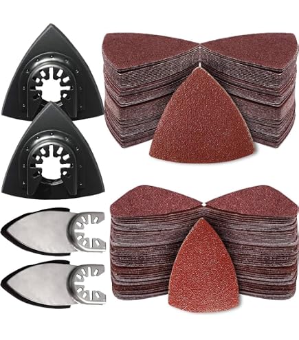 Triangular Hook & Loop Sanding Pads – 80 Grit Silicon Carbide, 30-Pack, Fit 3-1/2 Inch Oscillating Multi-Tools For Wet/Dry Sanding