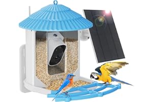 YOOSON Caméra Mangeoire à Oiseau,Caméra d'extérieur pour mangeoire d'oiseaux - AI sans Fil pour identifier Les espèces d'oiseaux, Capture Automatique de vidéos en HD 1080P, Chargement Solaire