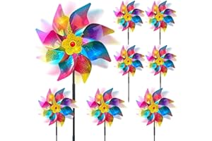 ZZRSYJ 8 Stücke Windräder Vogelabwehr, Reflektierende Windräder, Vogelabwehr Reflektierende Windrad, Taubenabwehr Windrad, Vogelschreck Windrad, für Balkon, Garten, Obstgarten, Hof, Dach