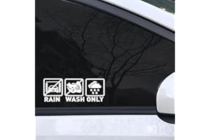 IOO6Z8SY Rain Wash Only lustige Auto Aufkleber,weiß witzige car Sticker,Wasserdicht, UV-beständig, Auto-Aufkleber für Glatte Oberflächen (16cm x 6.5cm, 1 Stück)