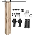 HOMCOM 5FT/152.5CM Bi-Folding Sliding Barn Door Hardware Track Kit, Heavy Duty Sliding Door Kit for 2 Doors with J Shape Hanger