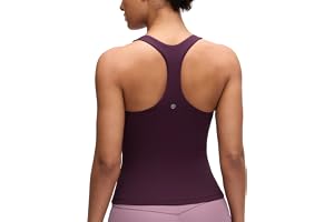 CRZ YOGA Butterluxe Linnen med brottarrygg | Lätt stöd, Inbyggd BH, Avtagbara inlägg, Yoga, Extremt mjuk, Rund halsringning, För kvinnor
