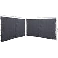 Lot De 2 Panneaux Latéraux PE Pour Pavillon 3x4m Anthracite - Protection Vent Pluie